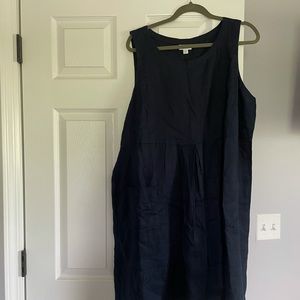 J. Jill Navy Linen Sleeveless Dress